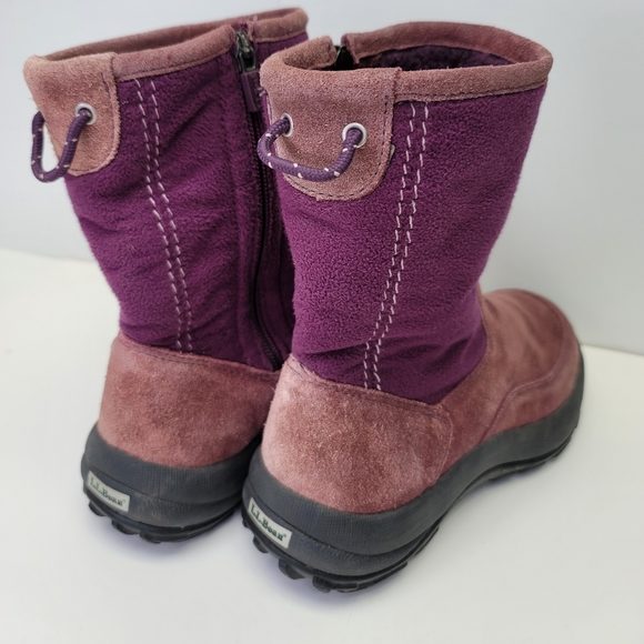 L.L.Bean Purple leather boots size 6M - Picture 4 of 12